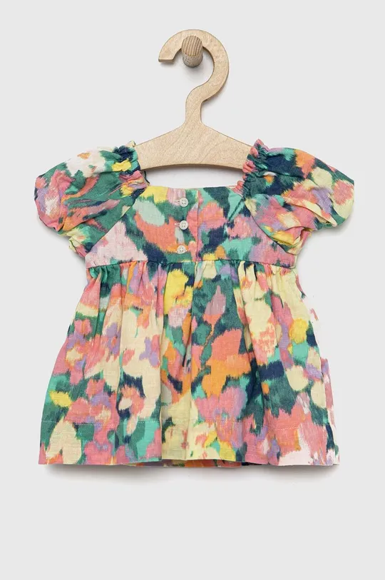 πολύχρωμο Βεφικό λινό φόρεμα GAP Για κορίτσια