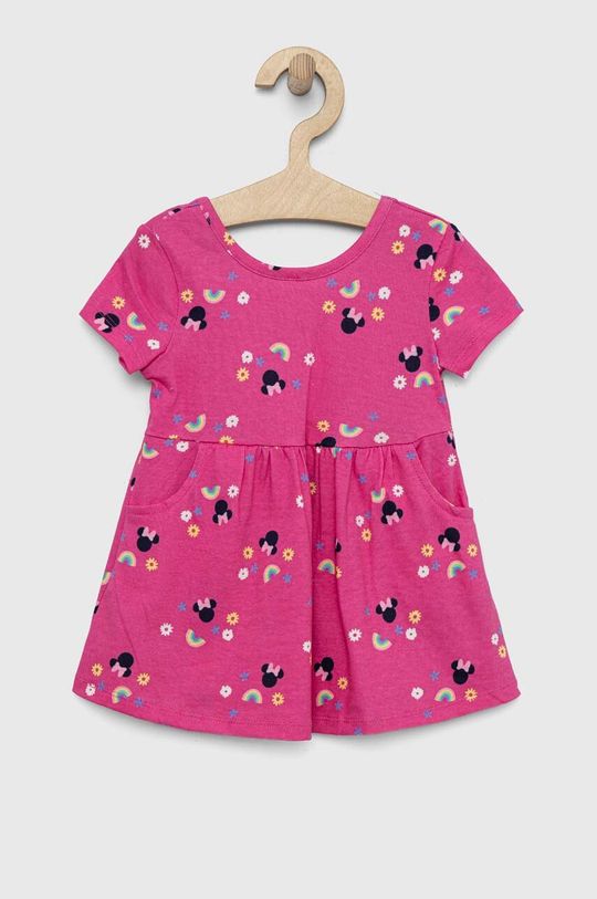 różowy GAP sukienka bawełniana dziecięca x Disney Dziewczęcy