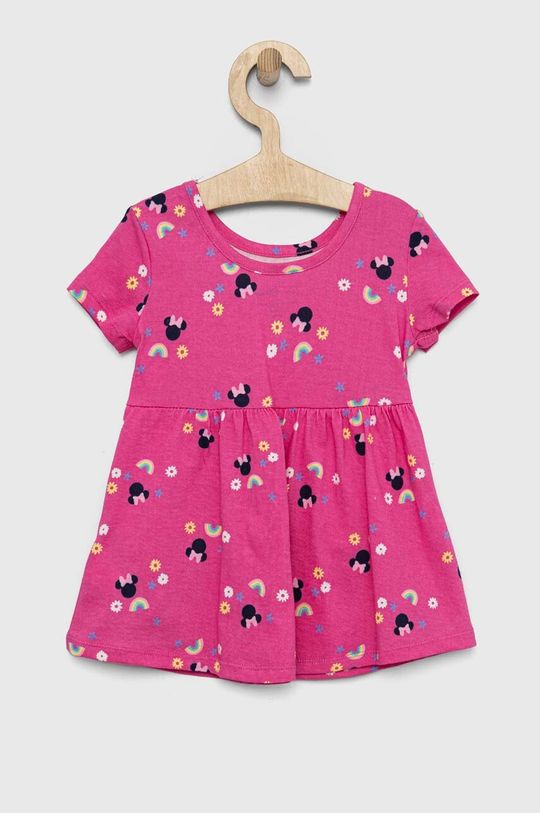 GAP sukienka bawełniana dziecięca x Disney różowy