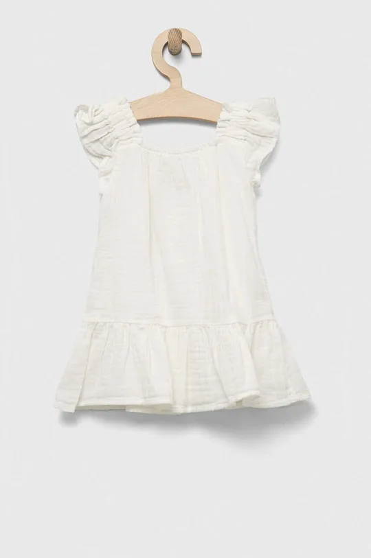 Παιδικό βαμβακερό φόρεμα GAP λευκό