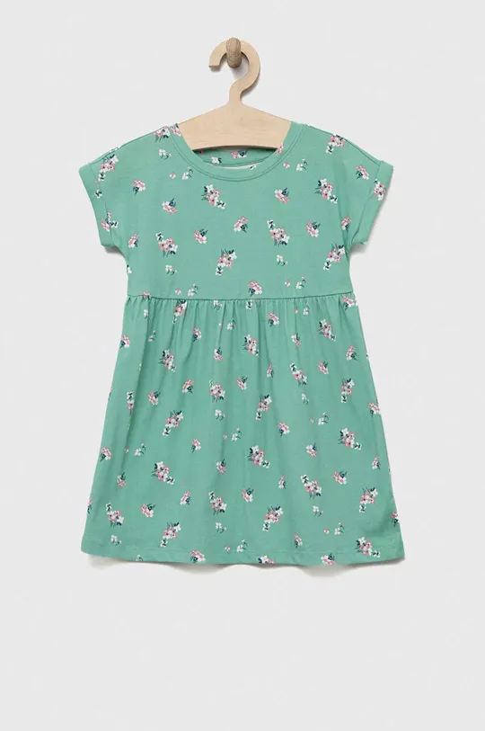 zelena Dječja pamučna haljina GAP Za djevojčice
