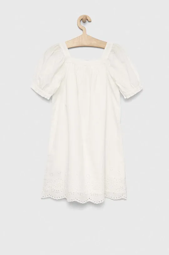 Dievčenské bavlnené šaty GAP biela