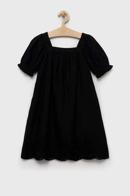 crna Dječja pamučna haljina GAP Za djevojčice