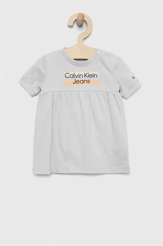 siva Otroška obleka Calvin Klein Jeans Dekliški
