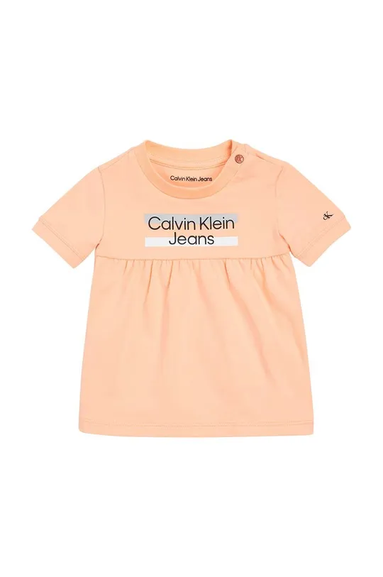 narančasta Dječja haljina Calvin Klein Jeans Za djevojčice