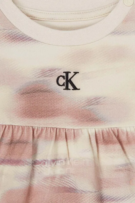 Haljina za bebe Calvin Klein Jeans  93% Pamuk, 7% Elastan