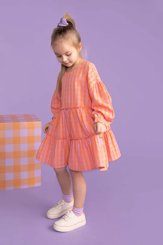 барвистий Дитяча бавовняна сукня Coccodrillo Для дівчаток