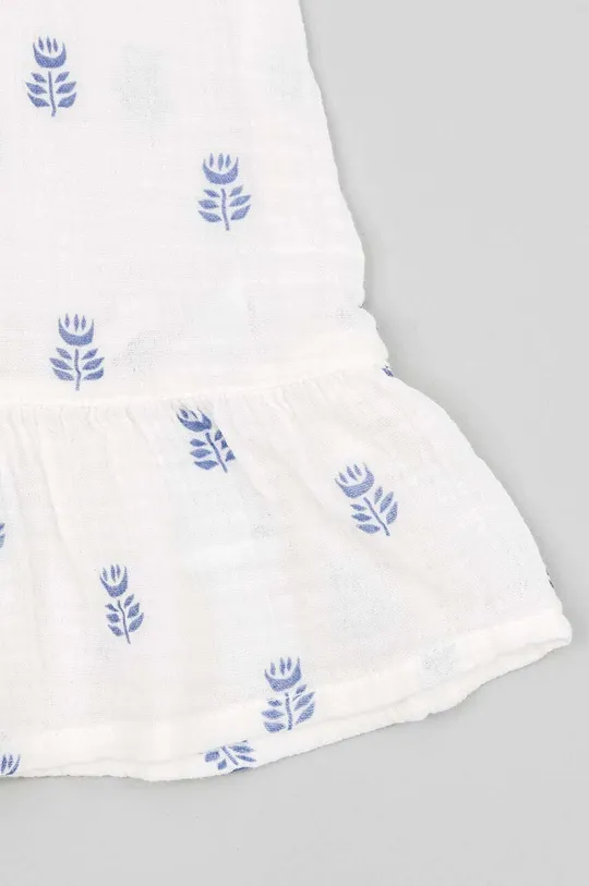 λευκό Παιδικό βαμβακερό φόρεμα zippy