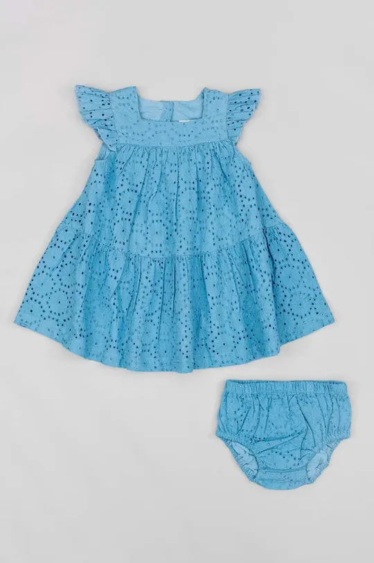 Детское хлопковое платье zippy голубой