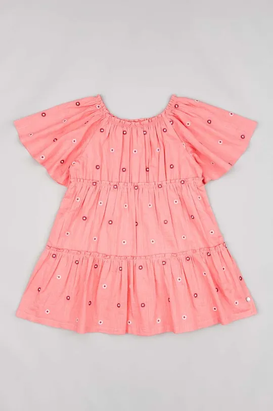 Хлопковое детское платье zippy розовый