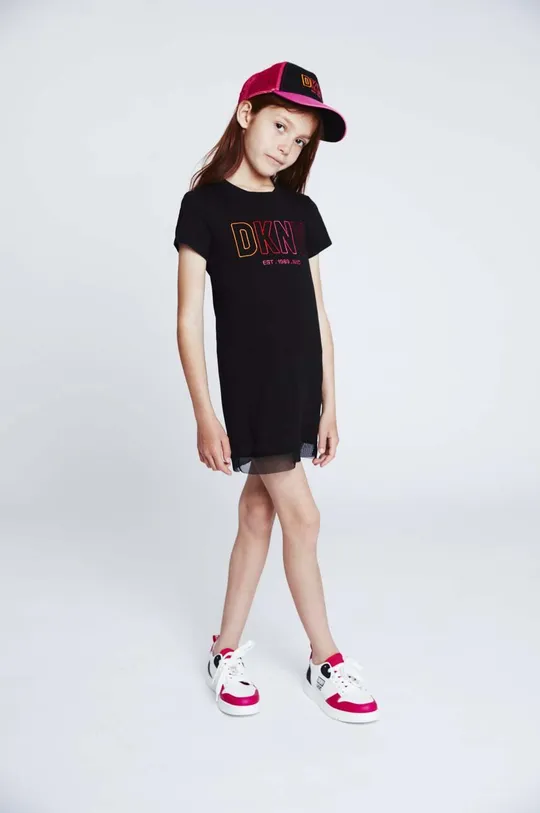 чёрный Хлопковое детское платье Dkny Для девочек