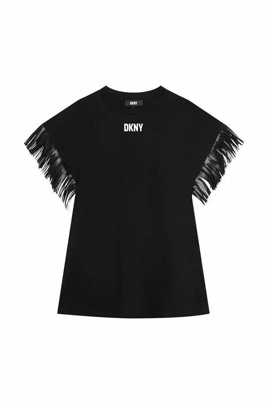 Παιδικό βαμβακερό φόρεμα DKNY μαύρο