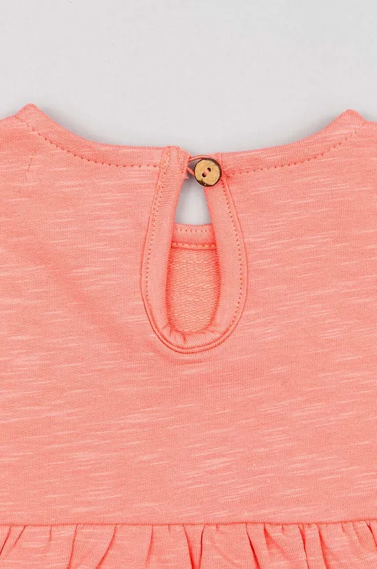oranžna Otroška bombažna obleka zippy