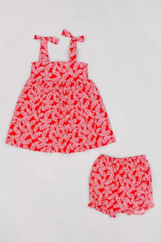 κόκκινο Βρεφικό βαμβακερό φόρεμα zippy Για κορίτσια