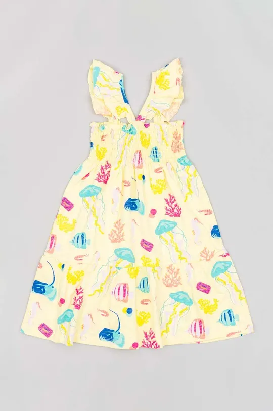 Παιδικό βαμβακερό φόρεμα zippy κίτρινο