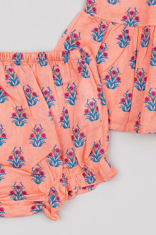 růžová Dětské bavlněné šaty zippy