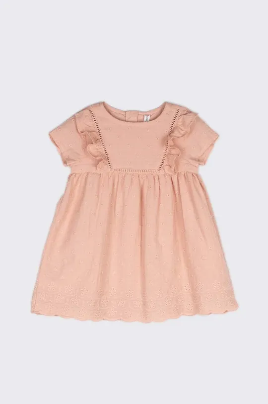 różowy Coccodrillo sukienka bawełniana niemowlęca Dziewczęcy