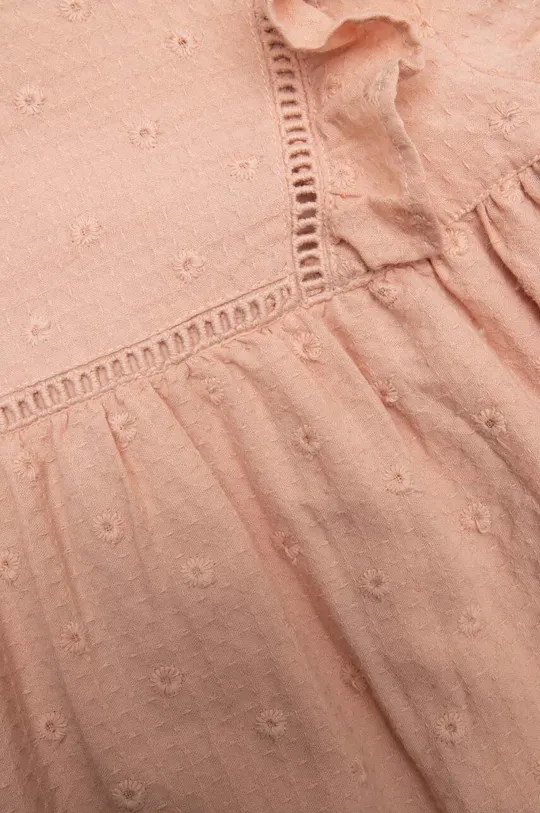 ροζ Βρεφικό βαμβακερό φόρεμα Coccodrillo