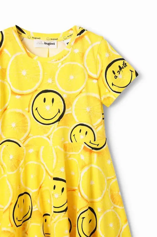 Desigual sukienka bawełniana dziecięca żółty