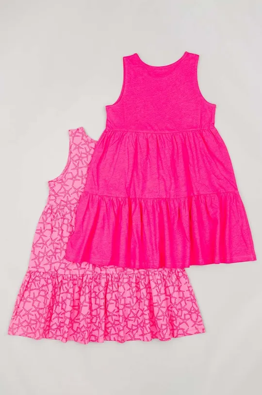 Дитяча бавовняна сукня zippy 2-pack рожевий