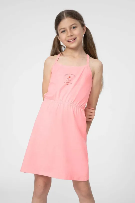 różowy 4F sukienka dziecięca F026 Dziewczęcy
