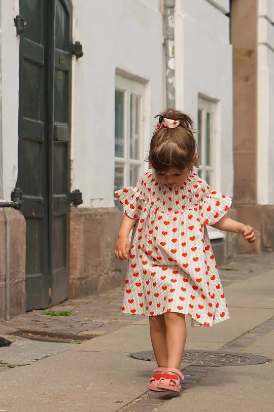 κόκκινο Παιδικό βαμβακερό φόρεμα Konges Sløjd Για κορίτσια