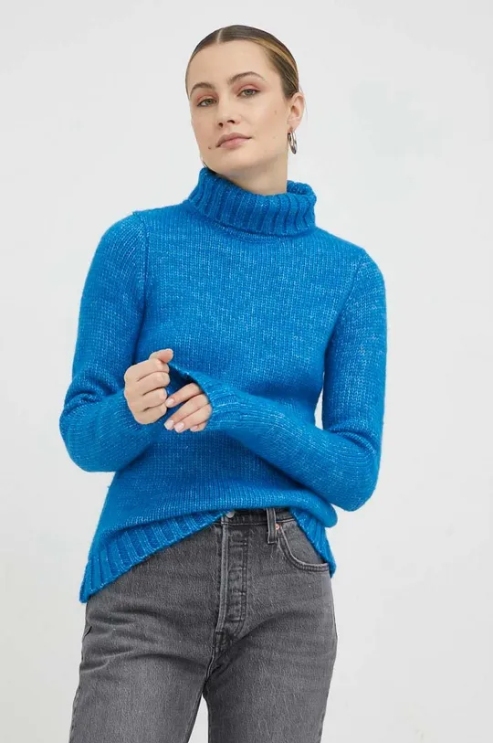 niebieski Wrangler sweter z domieszką wełny