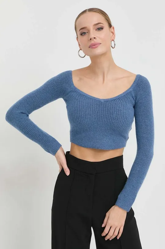 kék Guess gyapjúkeverék pulóver