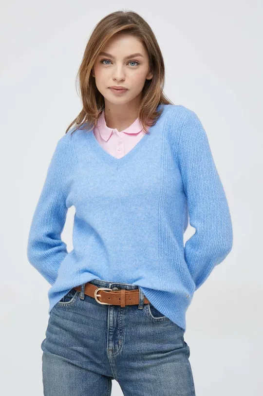 Tommy Hilfiger sweter wełniany niebieski