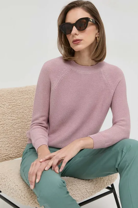 różowy Weekend Max Mara sweter bawełniany Damski