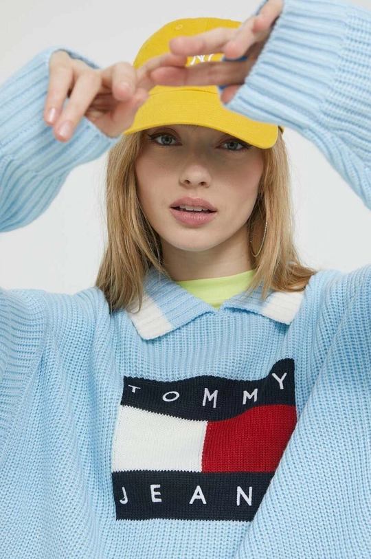 plava Pulover Tommy Jeans Ženski