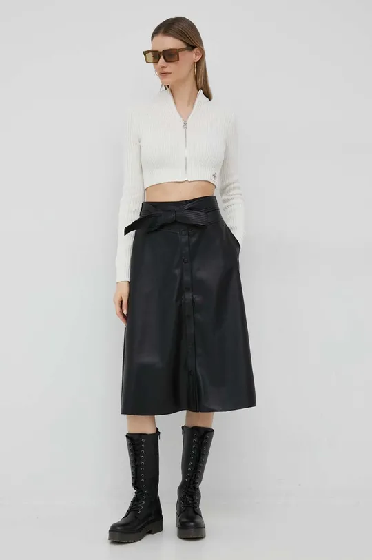 Βαμβακερή ζακέτα Calvin Klein Jeans μπεζ