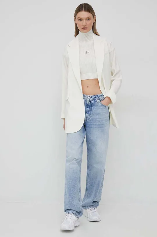 Βαμβακερό γιλέκο Calvin Klein Jeans μπεζ