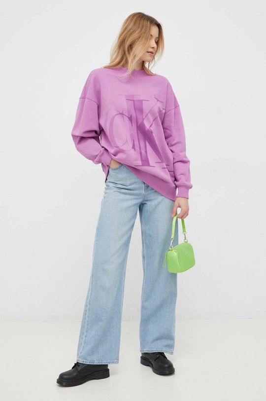 Calvin Klein Jeans bluza bawełniana orchidea