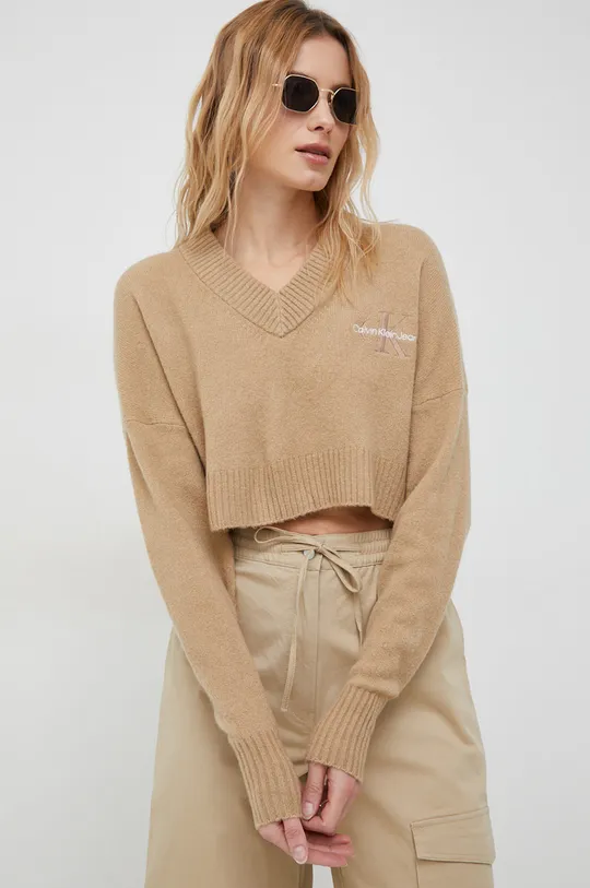 beige Calvin Klein Jeans maglione in misto lana Donna