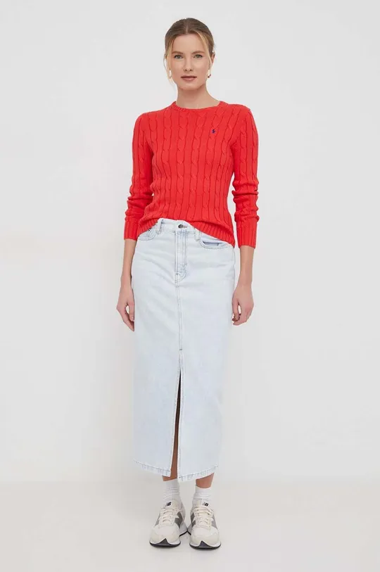 Polo Ralph Lauren maglione in cotone rosso