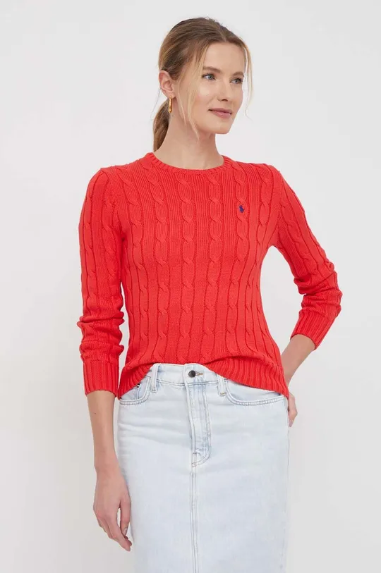 czerwony Polo Ralph Lauren sweter bawełniany