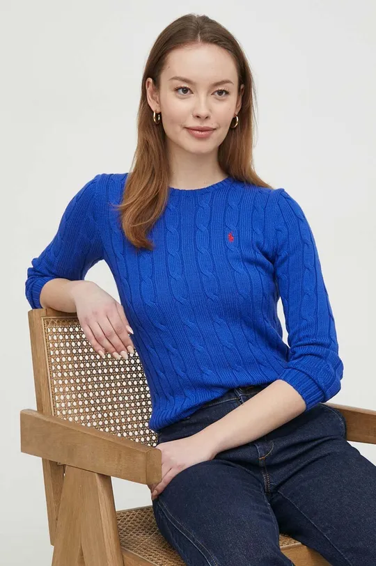 modra Bombažen pulover Polo Ralph Lauren