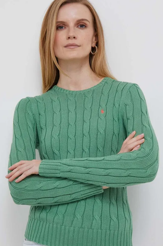 πράσινο Βαμβακερό πουλόβερ Polo Ralph Lauren Γυναικεία
