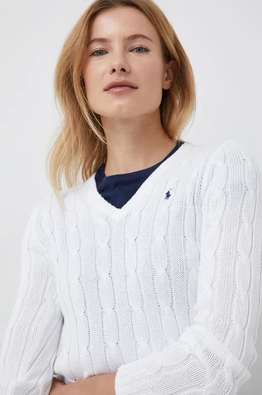 bijela Pamučni pulover Polo Ralph Lauren