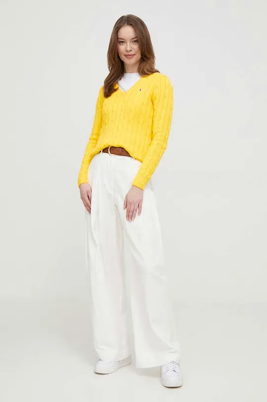 Бавовняний светр Polo Ralph Lauren жовтий