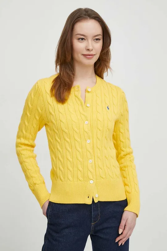 κίτρινο Βαμβακερή ζακέτα Polo Ralph Lauren Γυναικεία