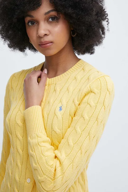 żółty Polo Ralph Lauren kardigan bawełniany