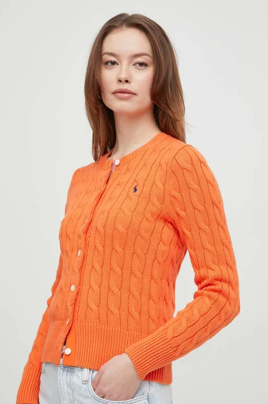 pomarańczowy Polo Ralph Lauren kardigan bawełniany Damski