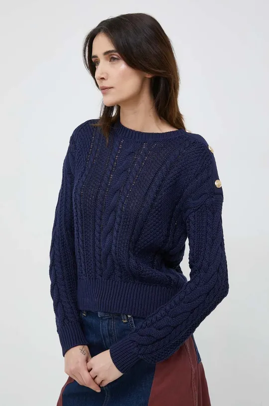 granatowy Lauren Ralph Lauren sweter bawełniany