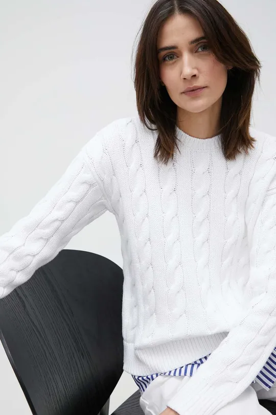 biały Lauren Ralph Lauren sweter bawełniany Damski