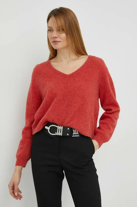 červená Vlněný svetr American Vintage
