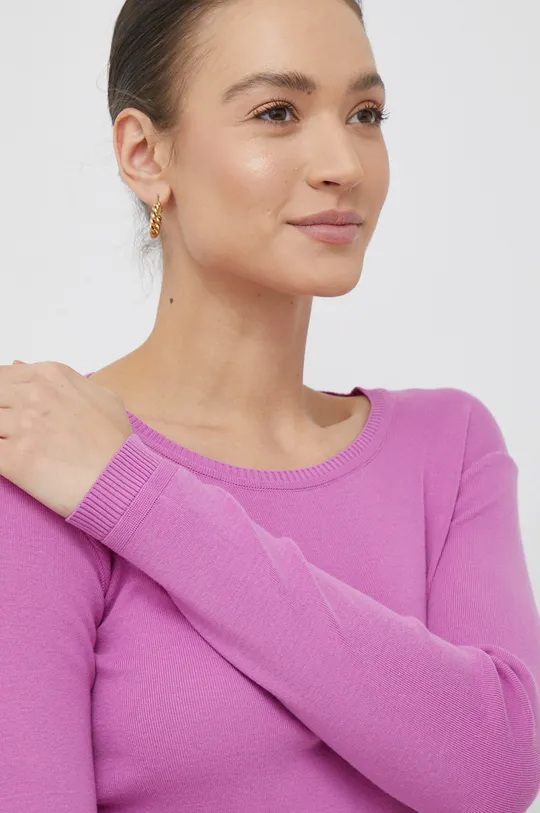 ροζ Βαμβακερό πουλόβερ United Colors of Benetton