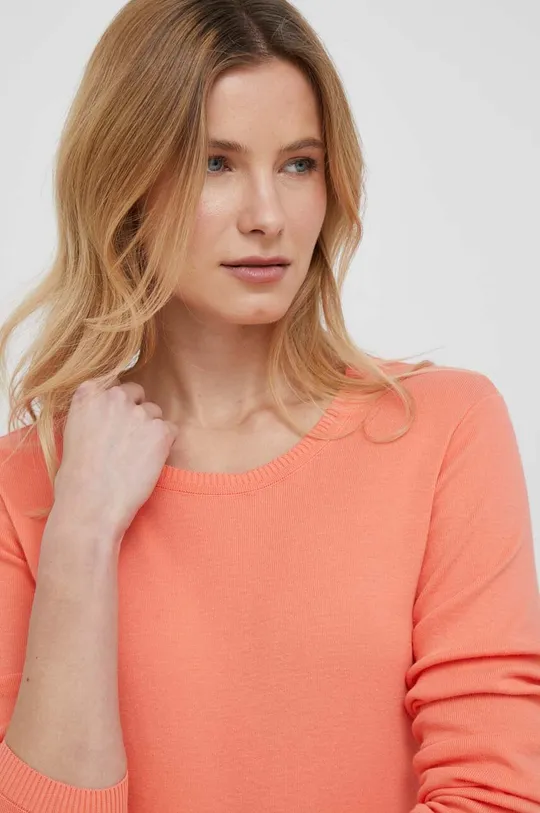 pomarańczowy United Colors of Benetton sweter bawełniany