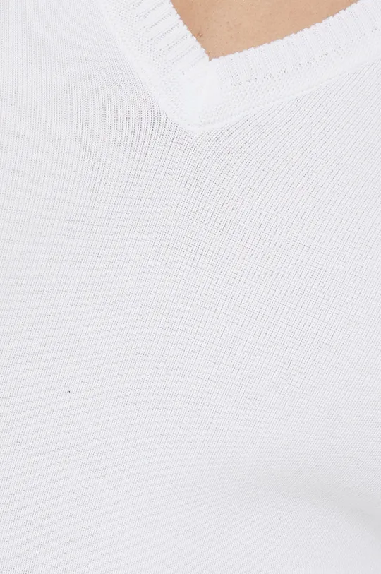 λευκό Βαμβακερό πουλόβερ United Colors of Benetton